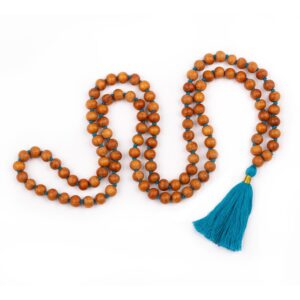 Bodhi Yoga Bodhi Mala nyaklánc szantálfa illattal és színes bojttal 108 gyönggyel Szín: Türkiz