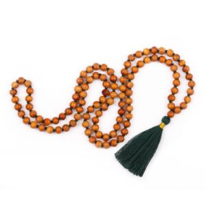 Bodhi Yoga Bodhi Mala nyaklánc szantálfa illattal és színes bojttal 108 gyönggyel Szín: Zöld