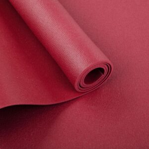 Bodhi Yoga Bodhi Rishikesh Premium 80 XL jógaszőnyeg 2 rugalmas hevederrel 4,5 mm 200 cm Szín: Bordová/Burgundy