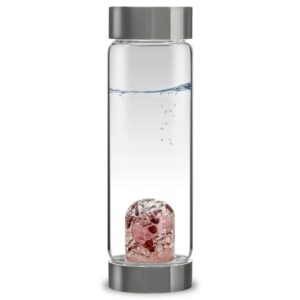 Phoenix Import Vita Juwel Via Gem Watter Bottle üvegpalack féldrágakővel 500 ml Típus: Love Rózsakvarc