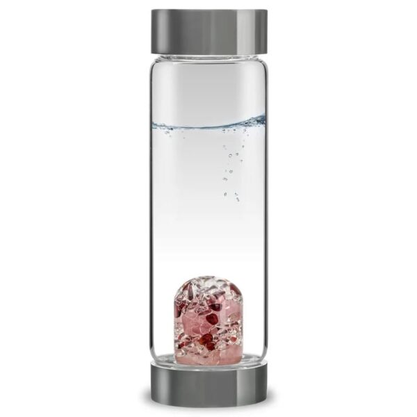 Phoenix Import Vita Juwel Via Gem Watter Bottle üvegpalack féldrágakővel 500 ml Típus: Love Rózsakvarc