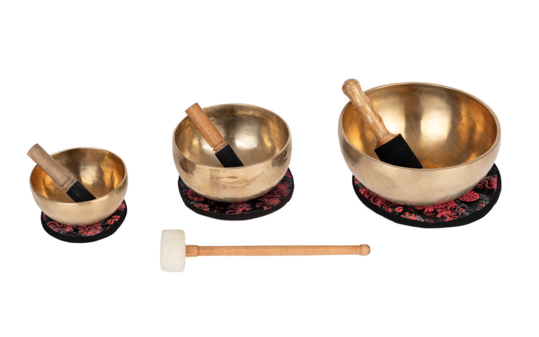 Bodhi Yoga Bodhi szett 3 indiai hangtálból hangterápiához, kézzel készített Típus: 15,19,24 cm