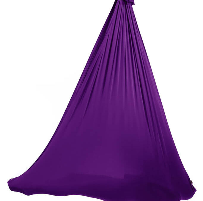 Aerialsilks Aerial Yoga AIR háló és karabiner készlet Fly és Aerial jógához – 4 m Szín: lila