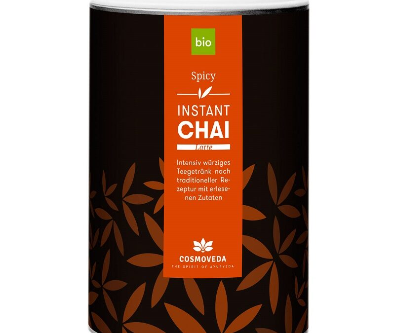 Cosmoveda Spicy Instant Chai Latte bio instant tea gyömbérrel és pippalival 180 g