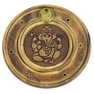 Phoenix Import Phoenix állvány különböző vastagságú füstölőkhöz, kerek, fa 9,5 cm Típus: Ganesha