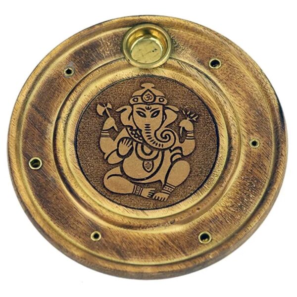 Phoenix Import Phoenix állvány különböző vastagságú füstölőkhöz, kerek, fa 9,5 cm Típus: Ganesha
