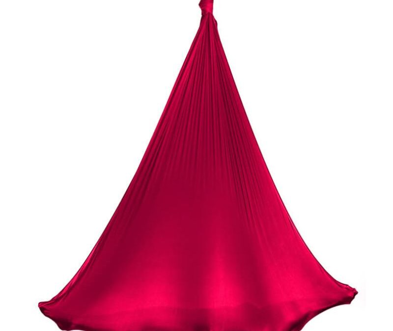 Aerialsilks Aerial Yoga AIR háló és karabiner készlet Fly és Aerial jógához – 5 m Szín: Bordó