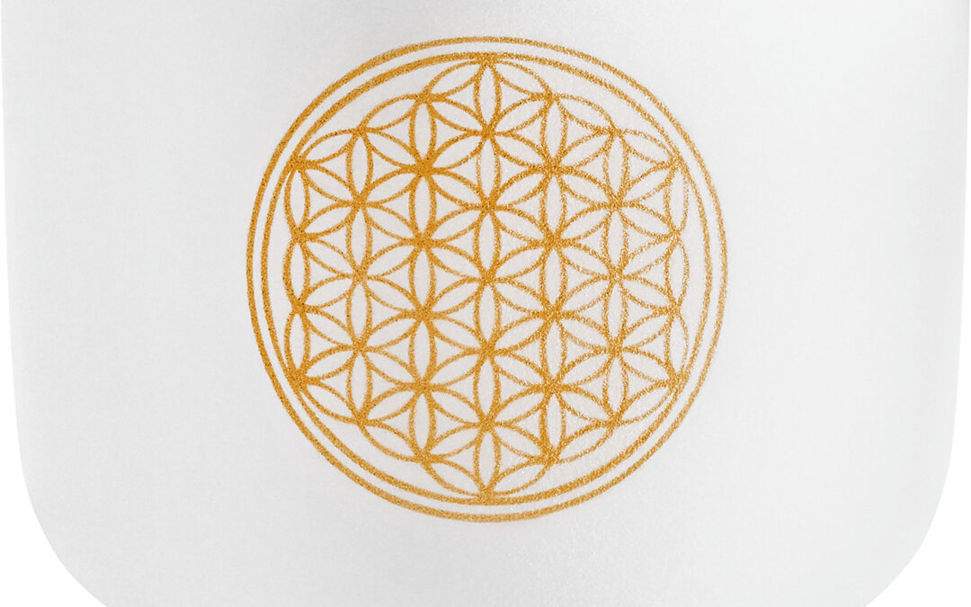 Meinl Sonic Energy MEINL Crystal Singing Bowl Flower Of Life hangtál 20 cm 128 Hz kalapáccsal, C5 hang