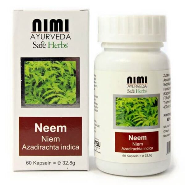 Nimi Ayurveda Nimi Neem (indiai Zederach) kapszula bőrproblémákra, baktériumokra és vírusokra - BDiH 60 db