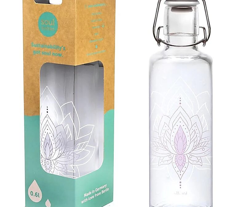 Phoenix Import Soulbottle üvegpalack Flower of Life / Lotus szimbólummal 600 ml Típus: Just Breathe