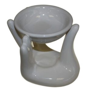 Ancient wisdom Kerámia aromalámpa Segítő kéz formában 12 cm Szín: fehér
