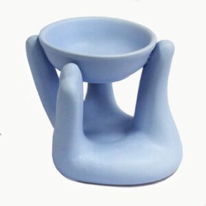 Ancient wisdom Kerámia aromalámpa Segítő kéz formában 12 cm Szín: Kék
