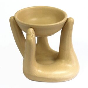 Ancient wisdom Kerámia aromalámpa Segítő kéz formában 12 cm Szín: Barna