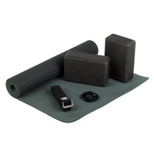 Bodhi Yoga Bodhi jógakészlet kezdőknek fekete - matt 183 cm x 60 cm x 5 mm, edzőpánt, 2 blokk