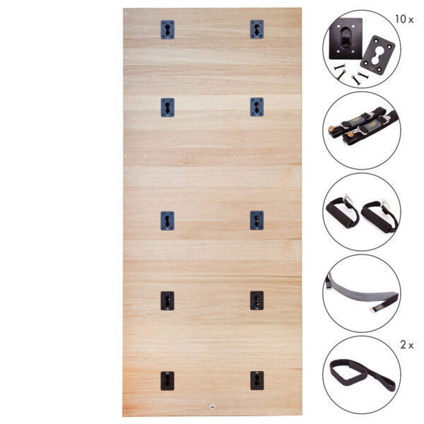 Bodhi Yoga Wall lakkozott fal kiegészítőkkel 230x100 cm Anyag: Tölgyfa