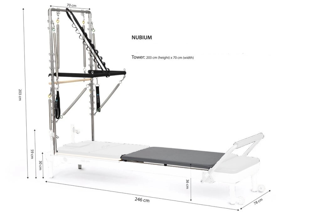 Elina Pilates Nubium Reformer 249 cm Szín: Tower