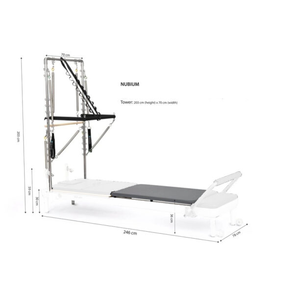 Elina Pilates Nubium Reformer 249 cm Szín: Tower