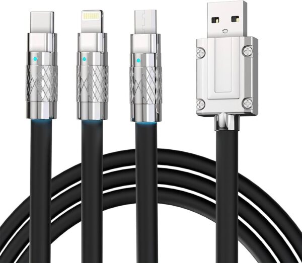 3 az 1-ben USB töltőkábel/USB C/Micro USB/Lightning