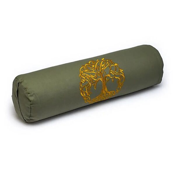 Phoenix Import Yogi & Yogini Bolster jógahenger ECO szimbólummal hajdina 100% bio pamut 60 x 16 cm Szín: Zöld