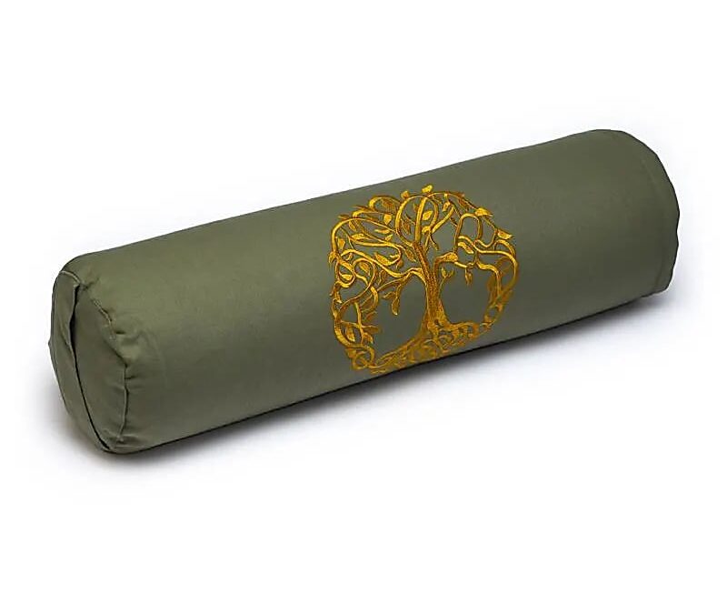 Phoenix Import Yogi & Yogini Bolster jógahenger ECO szimbólummal hajdina 100% bio pamut 60 x 16 cm Szín: Zöld