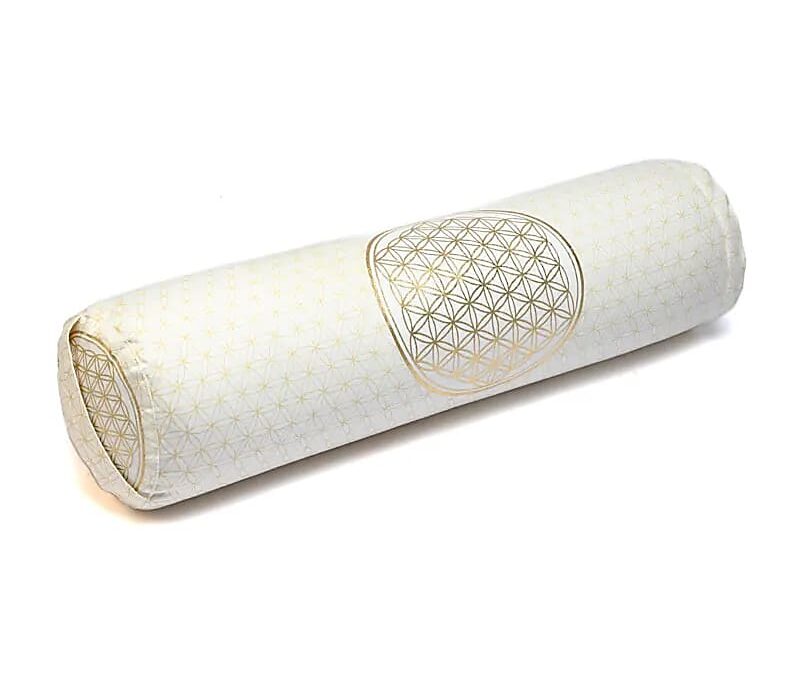 Phoenix Import Yogi & Yogini Bolster jógahenger ECO szimbólummal hajdina 100% bio pamut 60 x 16 cm Szín: fehér