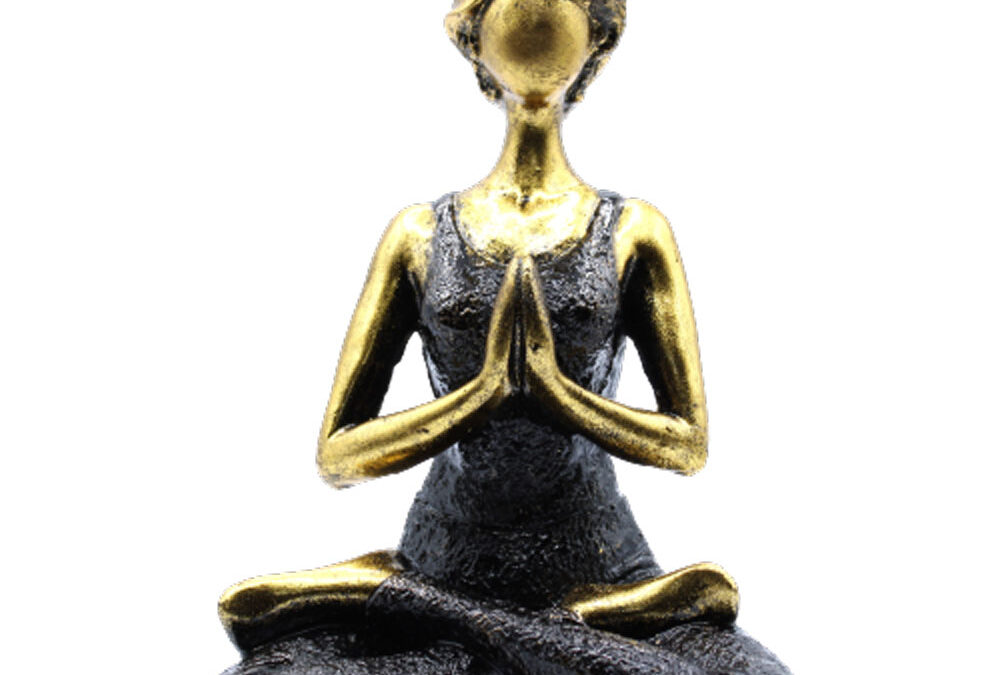 Ancient wisdom AWG Yoga Lady manöken Namasté – bronz – fekete 24 cm