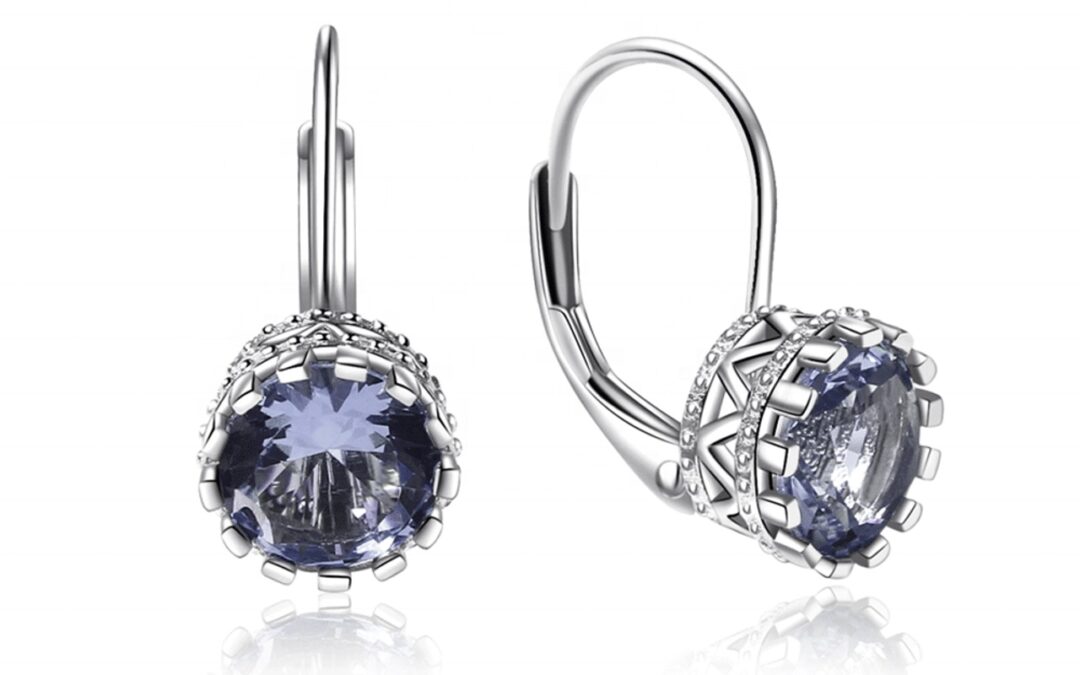 Tachyon Technologies Tachyon Flower Earrings ezüst fülbevaló 7 mm Szín: Lila – ametiszt