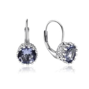 Tachyon Technologies Tachyon Flower Earrings ezüst fülbevaló 7 mm Szín: Lila - ametiszt