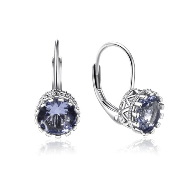 Tachyon Technologies Tachyon Flower Earrings ezüst fülbevaló 7 mm Szín: Lila - ametiszt