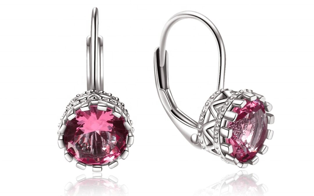 Tachyon Technologies Tachyon Flower Earrings ezüst fülbevaló 7 mm Szín: Rózsaszín