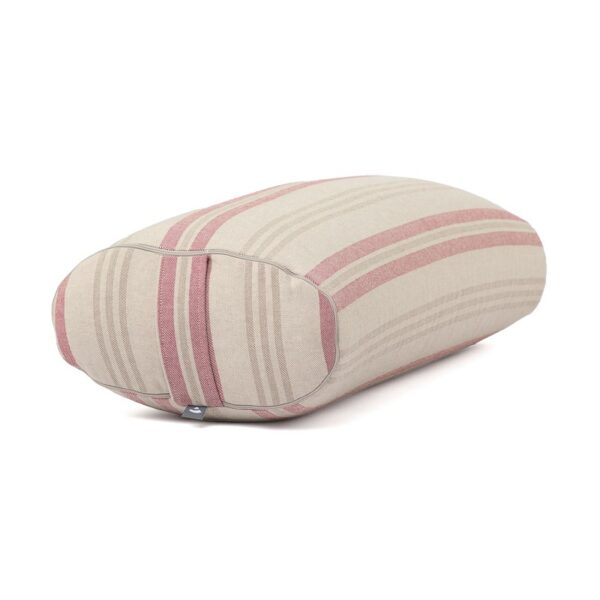 Bodhi Yoga OVAL jógahenger 72,5 x 30 x 17 cm tönkölyvel töltve Szín: Piros (csíkos)