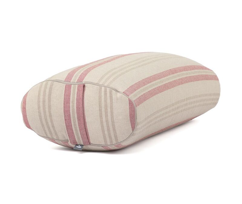 Bodhi Yoga OVAL jógahenger 72,5 x 30 x 17 cm tönkölyvel töltve Szín: Piros (csíkos)