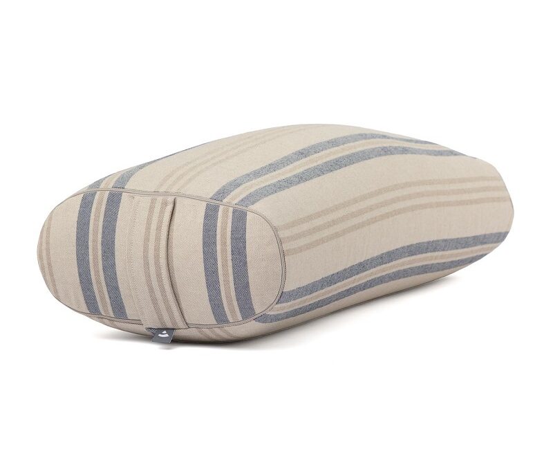 Bodhi Yoga OVAL jógahenger 72,5 x 30 x 17 cm tönkölyvel töltve Szín: Kék (csíkos)