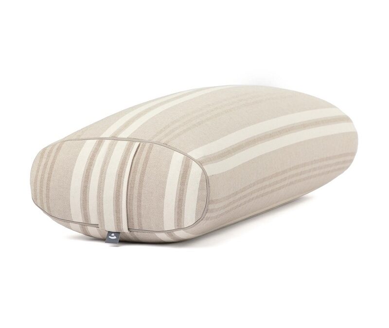 Bodhi Yoga OVAL jógahenger 72,5 x 30 x 17 cm tönkölyvel töltve Szín: Barna (csíkos)