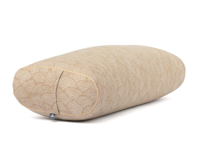 Bodhi Yoga OVAL jógahenger 72,5 x 30 x 17 cm tönkölyvel töltve Szín: Arany (hullámok)