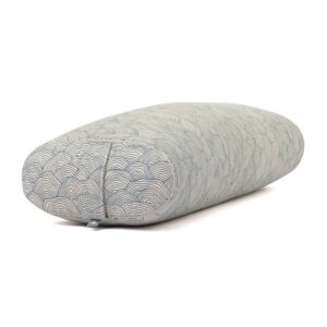 Bodhi Yoga OVAL jógahenger 72,5 x 30 x 17 cm tönkölyvel töltve Szín: Kék (hullámok)