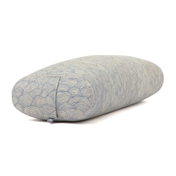Bodhi Yoga OVAL jógahenger 72,5 x 30 x 17 cm tönkölyvel töltve Szín: Kék (hullámok)