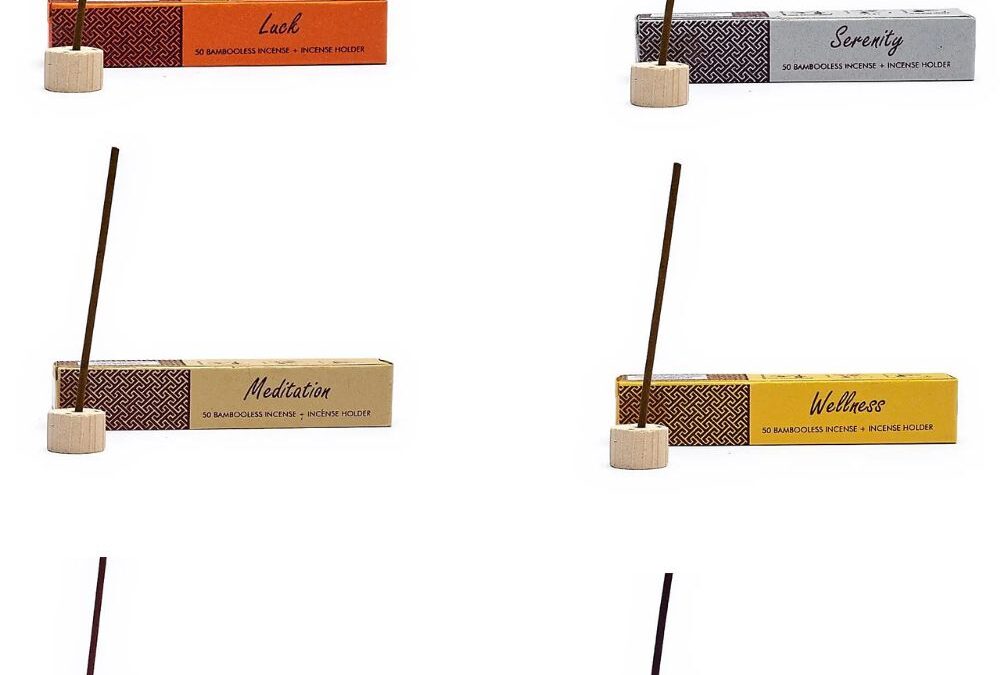 Phoenix Import Herbal incense bambooless füstölőpálcák kis tartóval 34 g Illat: Happiness