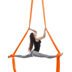 Aerialsilks Aerial Yoga JUST Perfect Set háló és karabiner szett Fly és Aerial jógához, gyermekek számára - 7 m Szín: Narancssárga