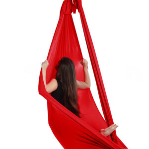 Aerialsilks Aerial Yoga JUST Perfect Set háló és karabiner szett Fly és Aerial jógához, gyermekek számára - 7 m Szín: Piros