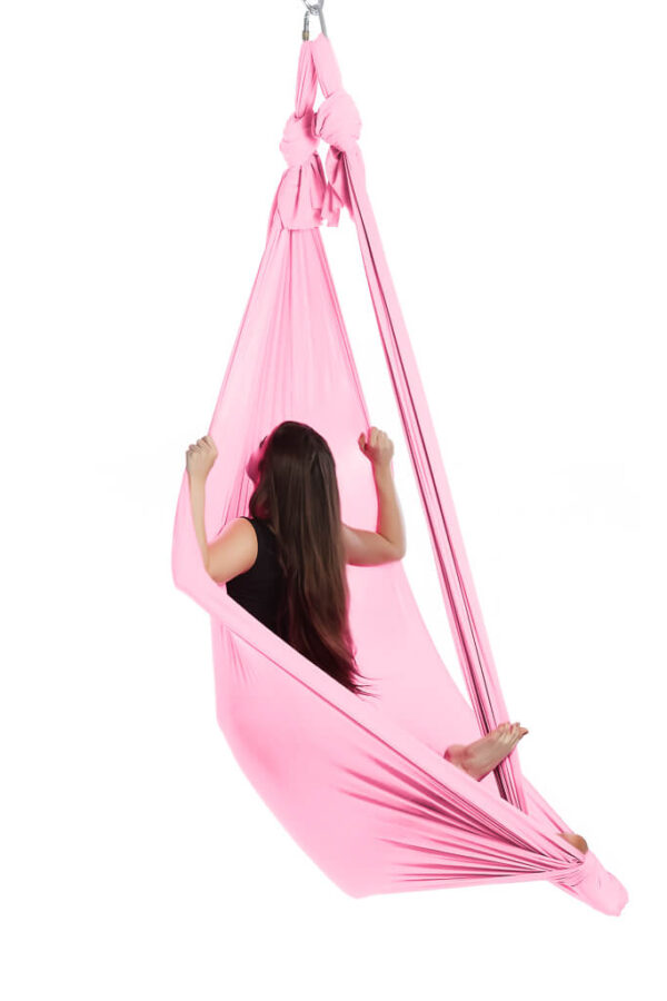 Aerialsilks Aerial Yoga JUST Perfect Set háló és karabiner szett Fly és Aerial jógához, gyermekek számára - 7 m Szín: Rózsaszín