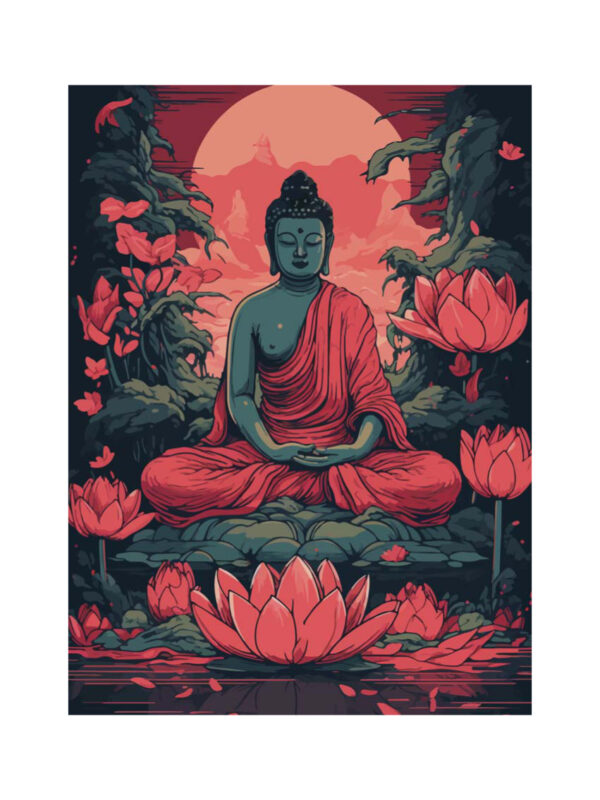 Napos mandala Flexity fali poszter Buddha - Siddhartha Gautama 30x40 cm, 250 g papír Típus: 6