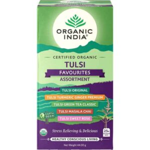 Organic India Tulsi Favourites Assortment filteres tea 25 tasak (25 x 1,8 g)