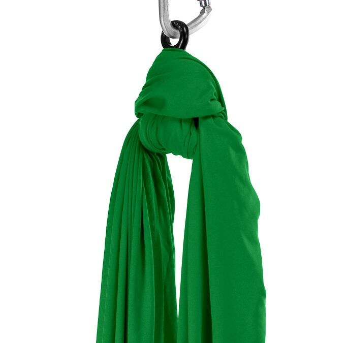 Aerialsilks Aerial Yoga JUST Perfect Set Háló és karabiner szett Fly és Aerial jógához, gyermekek számára – 8 m Szín: Zöld