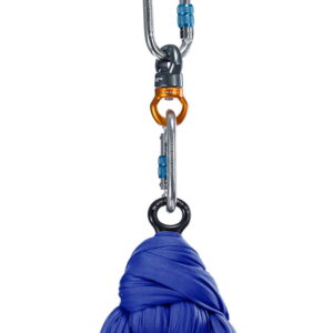 Aerialsilks Aerial Silk MAG selyem és karabiner készlet Fly és Aerial jógához 10 m Szín: Sötétkék