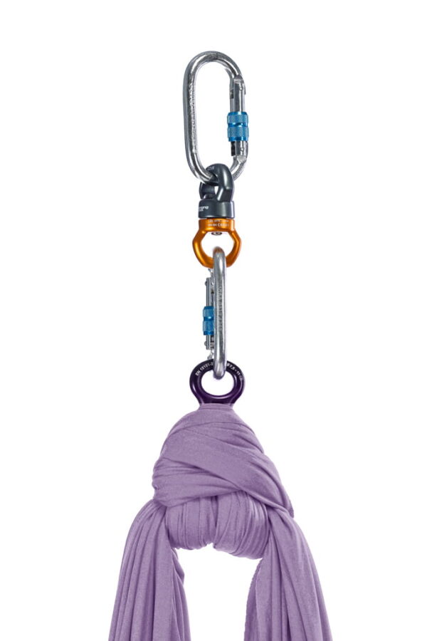 Aerialsilks Aerial Silk MAG selyem és karabiner készlet Fly és Aerial jógához 10 m Szín: Levendula