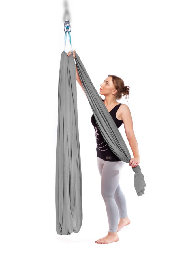 Aerialsilks Aerial Yoga Natura Yoga Hammock háló szett Fly jógához és Aerial jógához - 6 m Szín: szürke