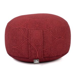 Bodhi Yoga Bodhi Maharaja Rondo meditációs párna 32 x 20 cm Szín: Sötét vörös, Töltelék: Tönköly