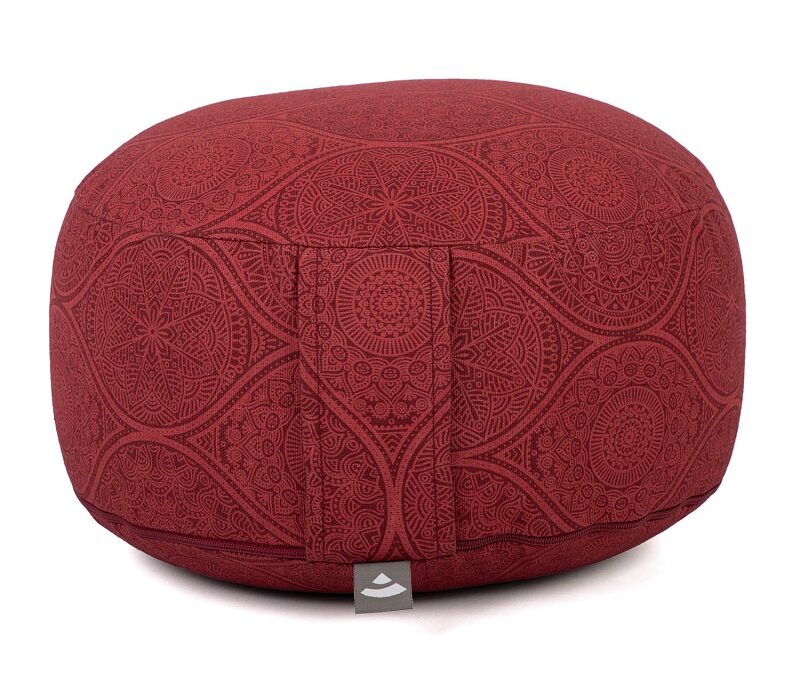 Bodhi Yoga Bodhi Maharaja Rondo meditációs párna 32 x 20 cm Szín: Sötét vörös, Töltelék: Tönköly