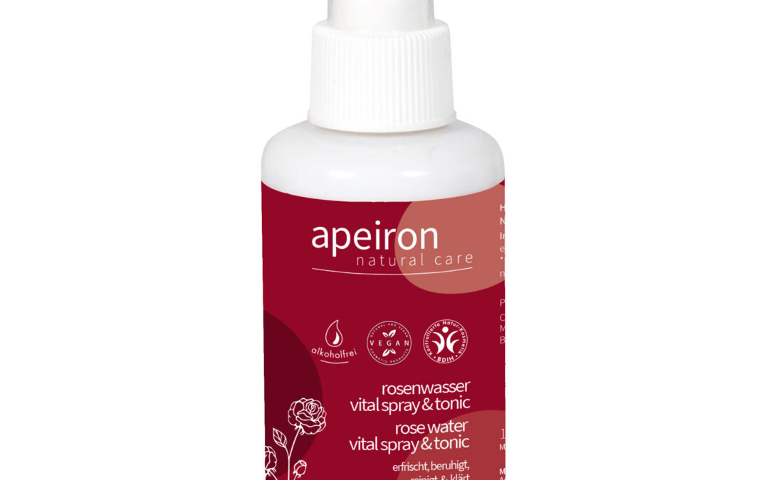 Apeiron Vital Spray & Tonic rózsavízzel arcra és dekoltázsra 100 ml